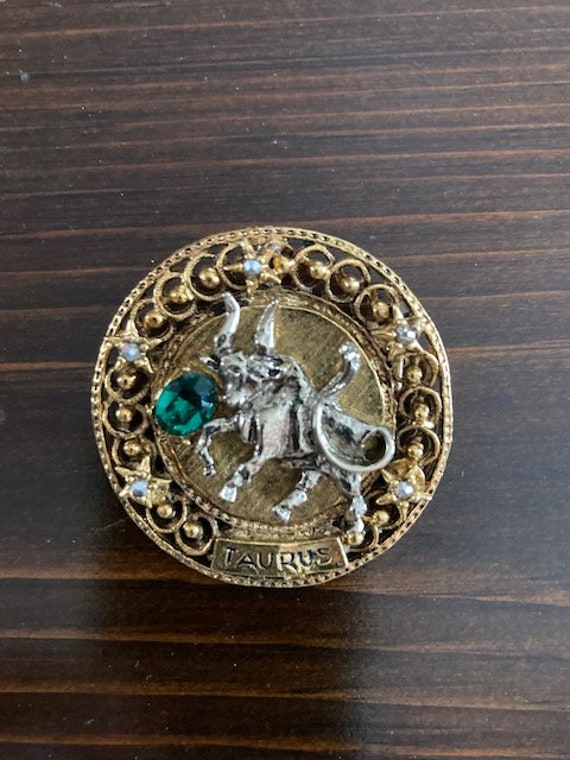 Taurus Zodiac Brooch