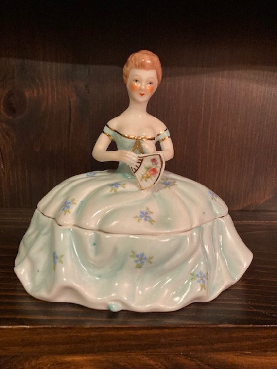 Limoges Victorian Lady Trinket/Vanity Box