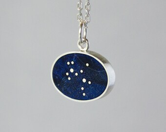 Personalized constellation necklace, Sagittarius horoscope necklace, Zodiac sign gift, Blue galaxy necklace for birthday gift for her