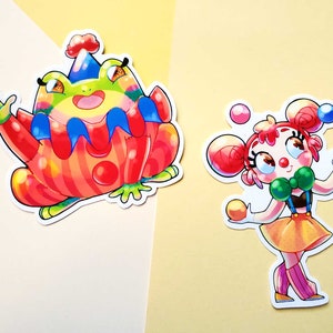 Amigos de circo / Payaso y rana / Pegatinas brillantes