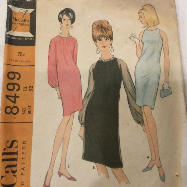McCalls 8499, size 12 (old size), current size 10, bust 32, cocktail or semi formal dress pattern