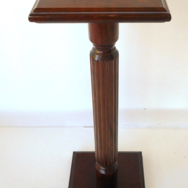 Mahogany Plant Stand with Brass Feet