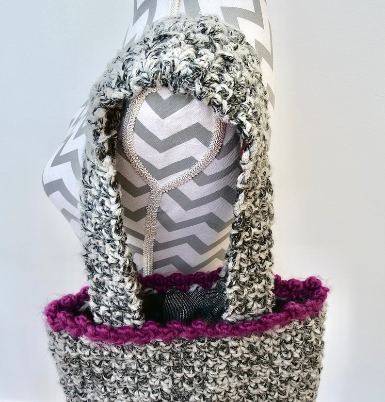 Handmade Fully Lined Crocheted Bag image 2