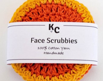 Reusable 100% Cotton Crocheted Face Scrubbies | Make Up Pads