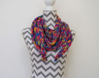 Multicoloured Lightweight Asymmetrical (boomerang) Scarf