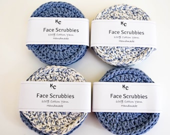 Reusable 100% Cotton Crocheted Face Scrubbies | Make Up Pads