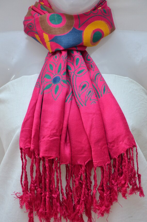 Scarves Dark Pink Light Weight Scarf Indian Wedding Scarf Etsy