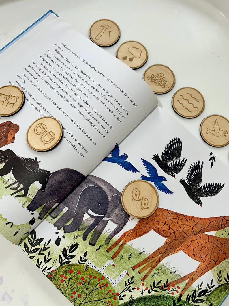 Noah’s Ark Story Tokens for Kids | Christian Homeschool Bible Activity ...