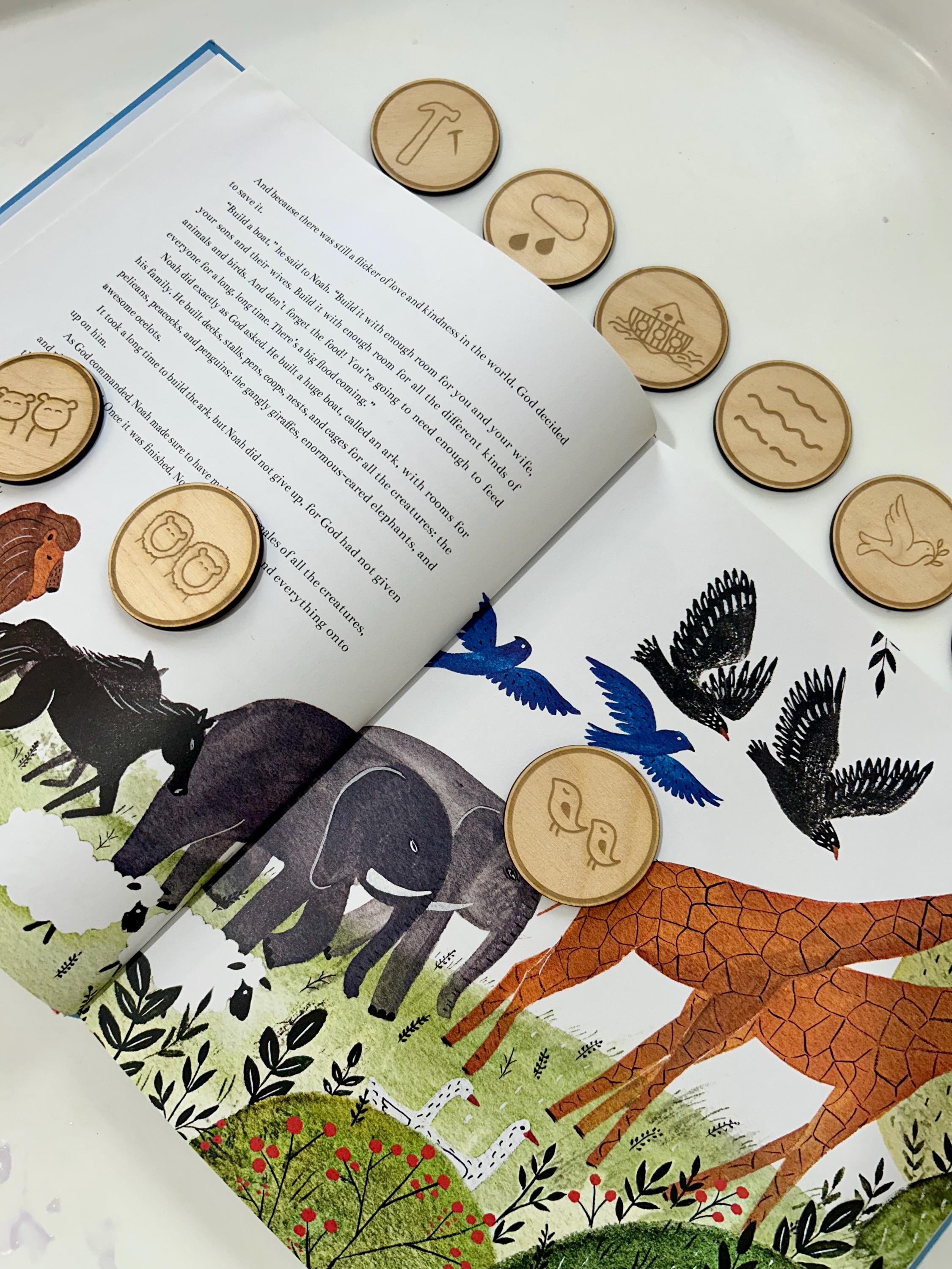 Noah’s Ark Story Tokens for Kids | Christian Homeschool Bible Activity ...