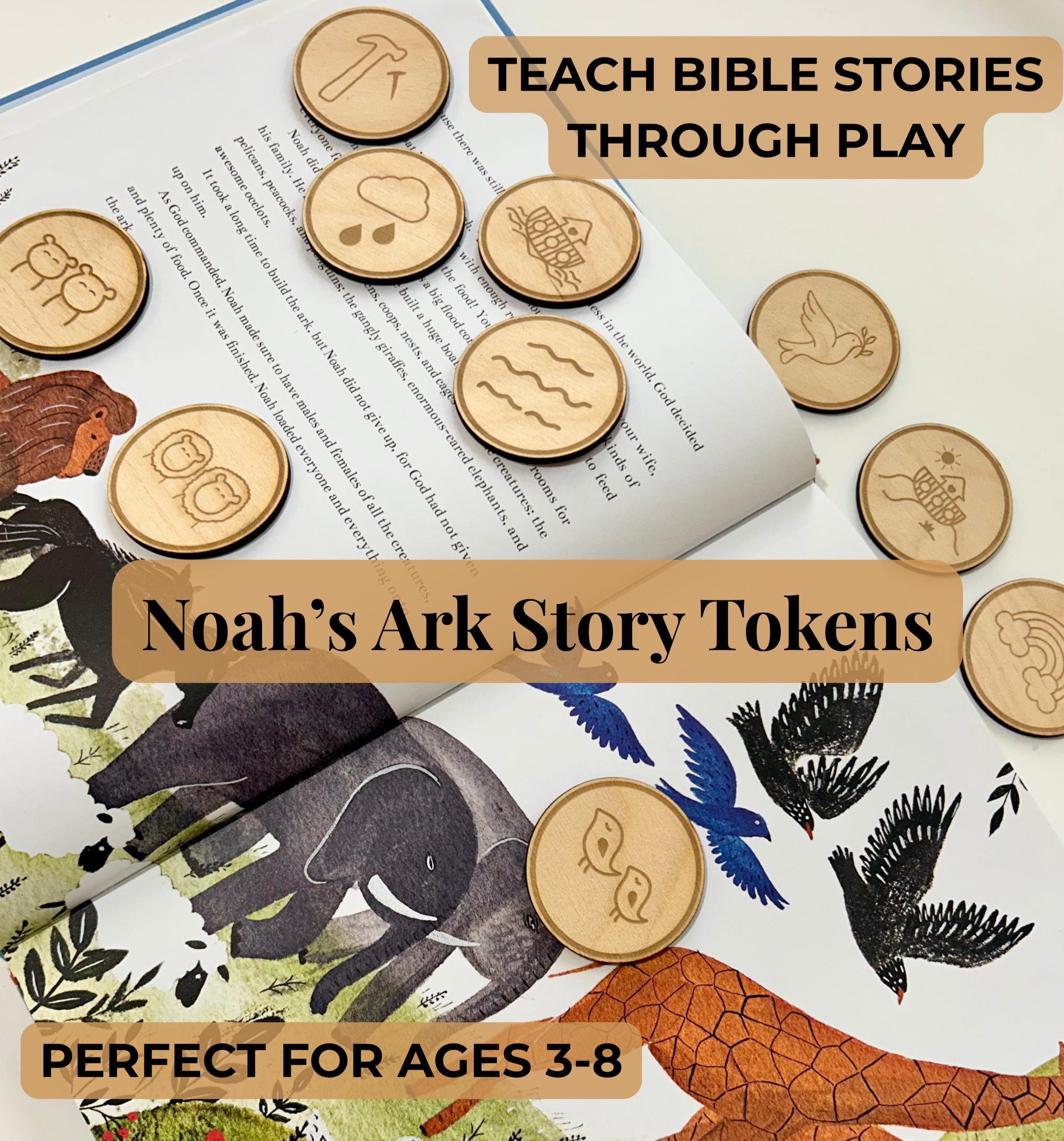 Noah’s Ark Story Tokens for Kids | Christian Homeschool Bible Activity ...