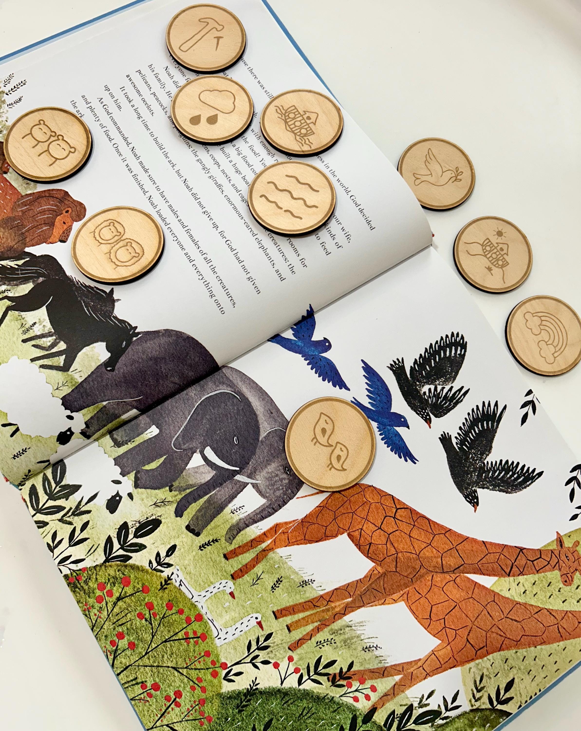 Noah’s Ark Story Tokens for Kids | Christian Homeschool Bible Activity ...