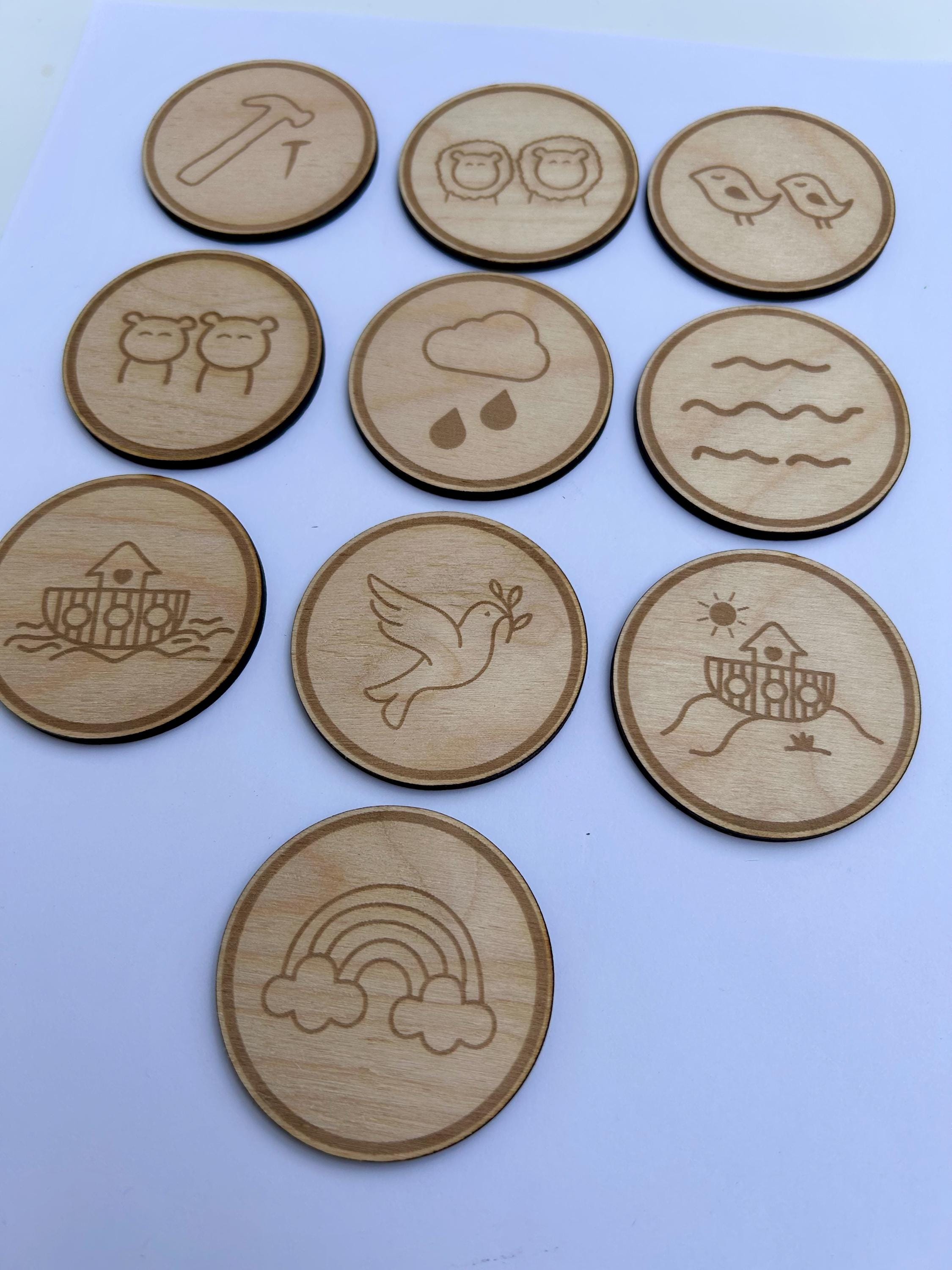 Noah’s Ark Story Tokens for Kids | Christian Homeschool Bible Activity ...