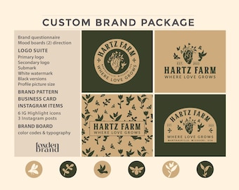 Farm brand design, Farm logo design, Logo Suite, Custom brand bundle, Business branding kit, Custom Branding, Brand suite, Brand identity
