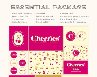 Custom Branding, Brand package, Logo kit, Logo Suite, Custom pattern, Custom brand, Feminime Branding, Instagram posts, Brand designer