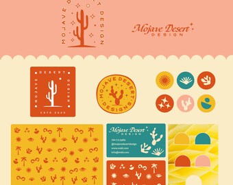 Desert brand, Cactus logo, Brand package, Branding kit, Professional brand, South branding, Playful brand, Mojave design, Business card