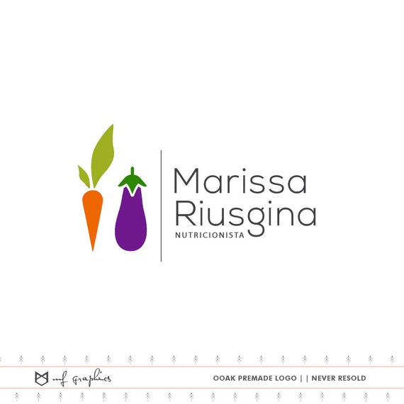 Premade Logo Custom Logo Vegetable Logo Nutricionist Logo Etsy