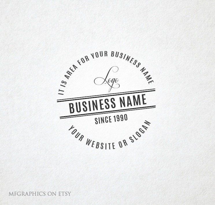 Stamp Logo Circle logo Premade Logo Retro logo Logo | Etsy
