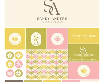 Custom branding, Brand package, Monogram logo,  Feminine Logo, Brand service, Minimalist Logo, Custom brand pattern, Logo Suite, IG posts