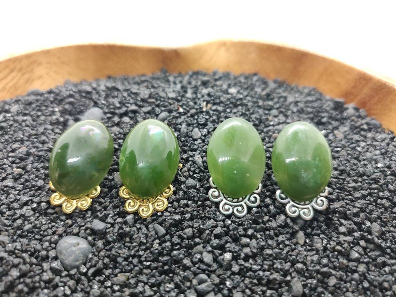 Ruth Bader Ginsburg Gold Silver Handmade Studs Filigree RBG Dissent Collar Jade Earrings