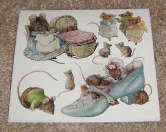 Colorbok Scrapbook Sticker ~ Beatrix Potter Peter Rabbit....Mouse Family   HTF