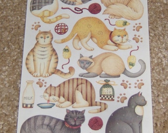 Creative Imaginations Debbie Mumm Sticker Sheet ~  Cats.   HTF