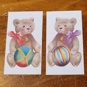 Gifted Line John Grossman Vintage Sticker Modules (3x2) ~ Teddy Bear w/Ball.  RHTF