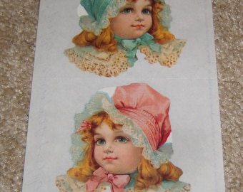 Gifted Line John Grossman Vintage Sticker Sheet ~ Victorian/Pioneer Girl (1986)  HTF