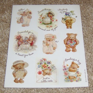 Hallmark Cards Sticker Sheet ~ Mary&#39;s Bears...by Mary Hamilton.  Very RHTF