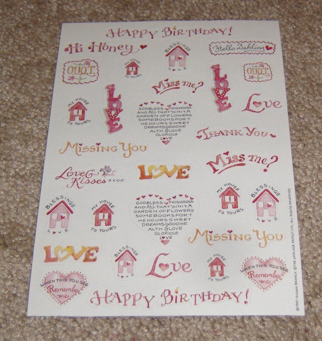 Susan Branch Vintage Lovelace Family LTD Sticker Sheet. Various Quotes ...