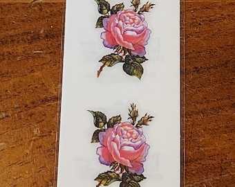 PSX DESIGN Package Sticker Sheets 2x8 inches ~ Cabbage Rose Flower  (2001)     HTF