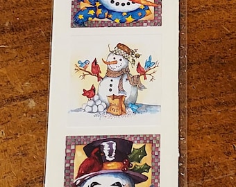 PSX DESIGN Package Envelope Sticker Seals  2x6.5 inches ~ WinterFrosty Snowman  (2001)     HTF