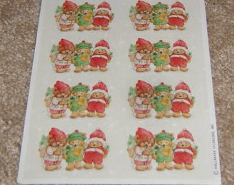 Hallmark Cards Sticker Sheet ~ Christmas Mary's Bears...by Mary Hamilton.  Very RHTF