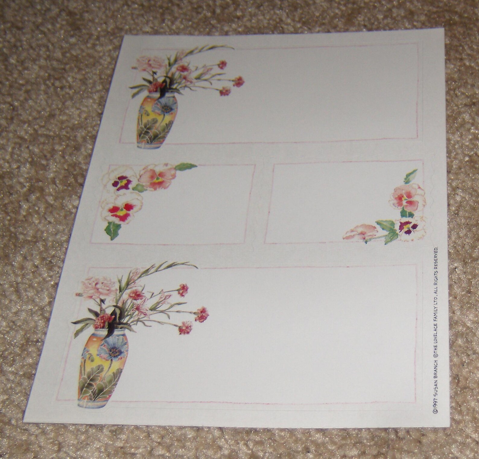 Susan Branch Vintage Lovelace Family LTD Sticker Sheet. Floral Labels ...