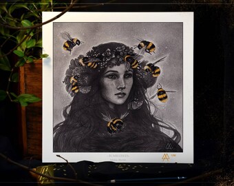 Bumblebees - 33 x 33 cm - Numbered draw /100, stamped and autographed