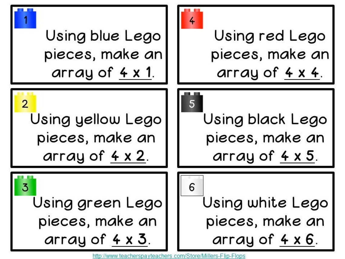 Learning With Legos - Multiplication X4 Common Core 3.OA.1, 3.OA.5, 3 ...