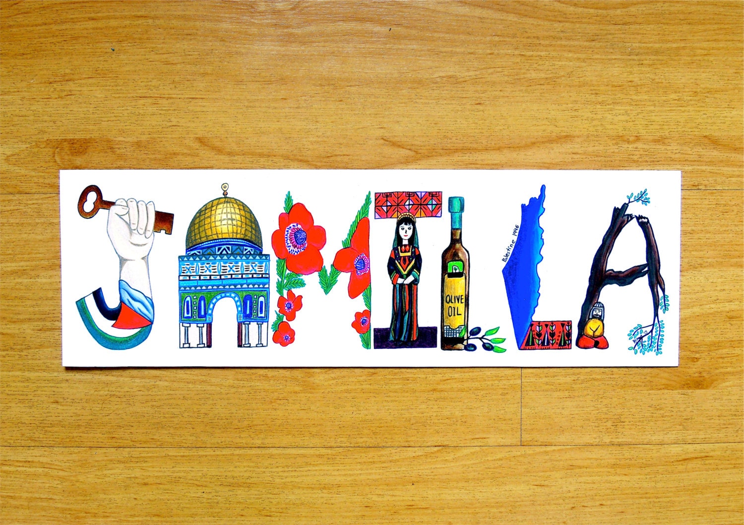 Palestine Art Dorm Door Name Plate Personalized Custom Art Etsy