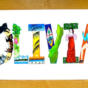 Personalized Custom Name Art College Dorm Room Decor Etsy