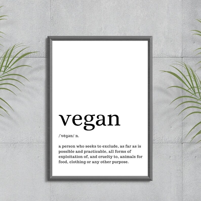 Vegan Definition Printable Art Quote 8x10 Instant Digital Etsy