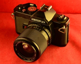 Recueflex SC2 compatível com Pentax-K com lente Soligor MC S/M Zoom + Macro 35-70 mm 3.5-4.5