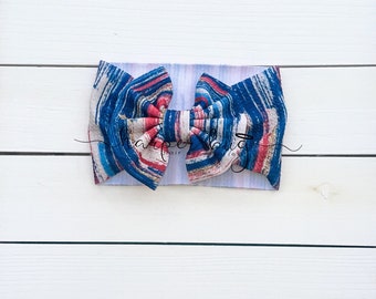 Stripes/red/white/blue/patriotic/skirted/bummies/liverpool/textured/baby/headwraps/large bow/headband