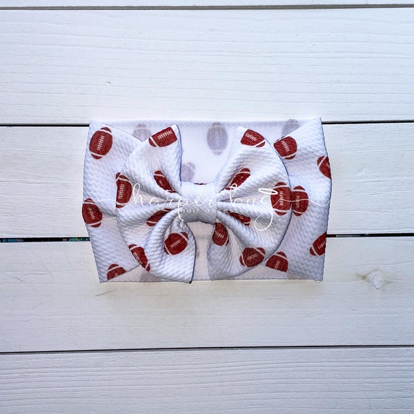 Football/sports/girl/skirted/bummies/liverpool/textured/baby/headwraps/large bow/headband