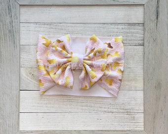 Camo/pink/gold/girl/skirted/bummies/liverpool/textured/baby/headwraps/large bow/headband