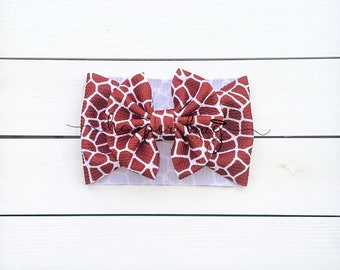 Giraffe/zoo/animals/skirted/bummies/liverpool/textured/baby/headwraps/large bow/headband