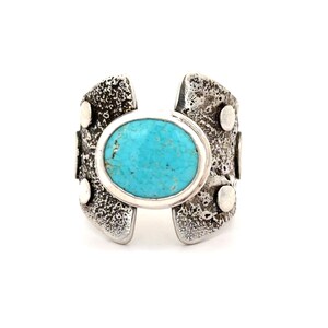 Turquoise Mountain Turquoise Armor Ring | Handcrafted Sterling Silver size 8.5