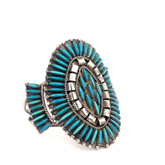Native American Get Your Workout In Vintage Zuni 101 Grams Turquoise Sterling Silver Bracelet Native American Get Your Workout In Vintage Zuni 101 Grams Turquoise Sterling Silver Bracelet