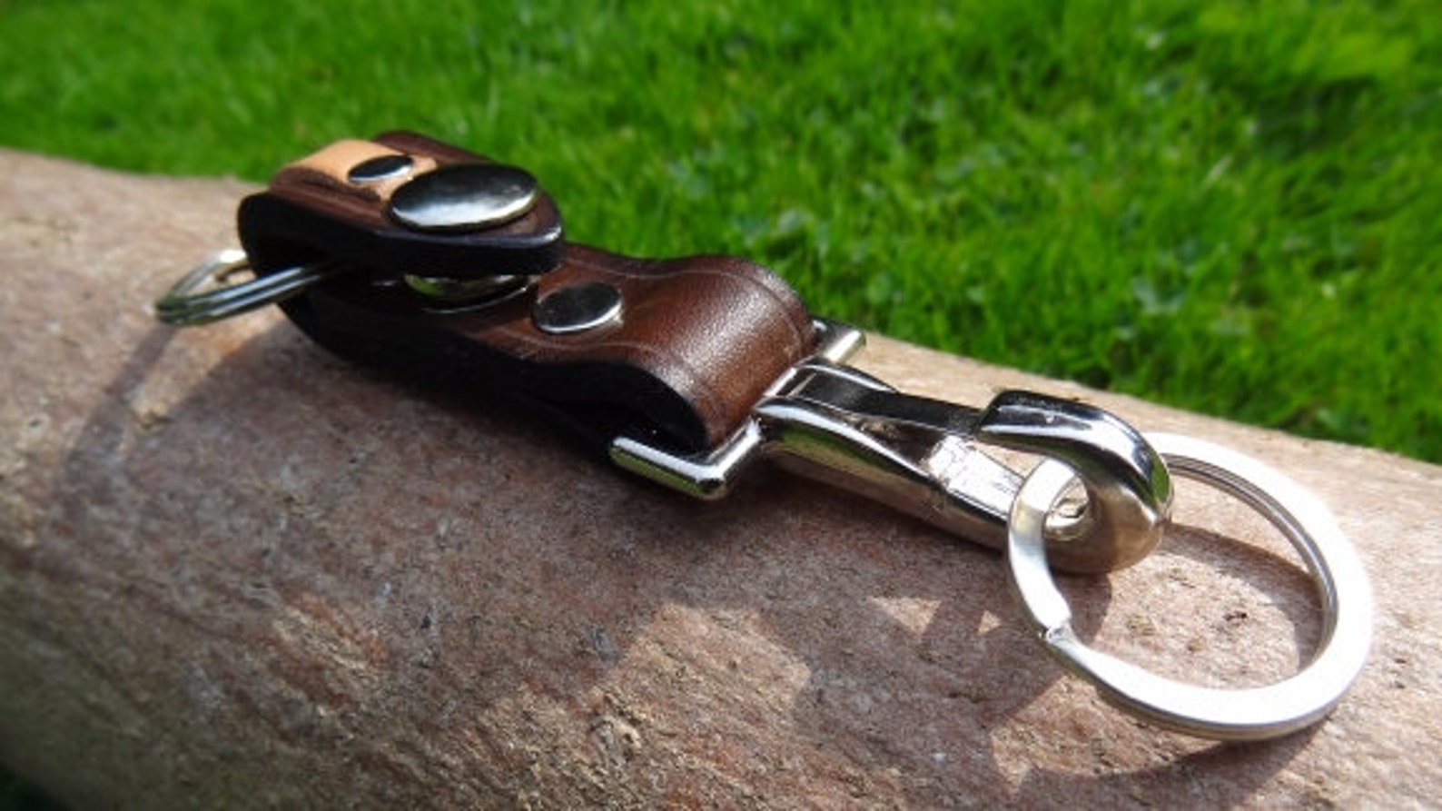 Leather Valet Keychain Keyring Hand made 3mm thick bridle Etsy