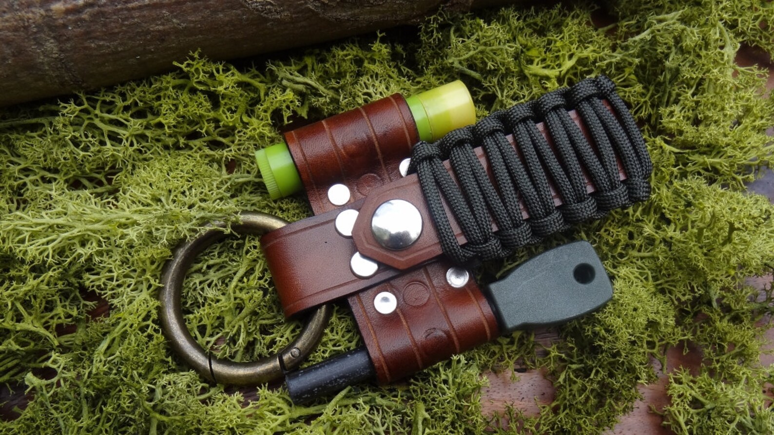 Larger Leather Bushcraft Paracord Dangler Belt Loop Knife Etsy