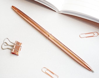 Letter Writing Pen - Rose Gold With Black Ink