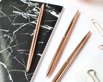 Slim Rose Gold Pen with black ink