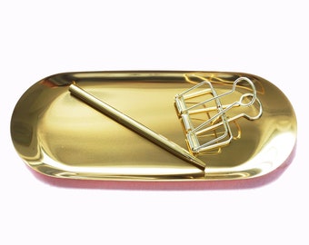 Gold Metal Tray - Desk Tidy